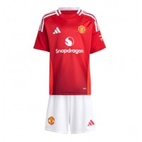 Manchester United Hemmadräkt Barn 2024-25 Kortärmad (+ Korta byxor)